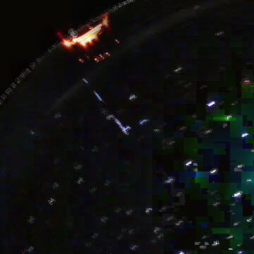 The exposure as recorded, with the aircraft trail present.