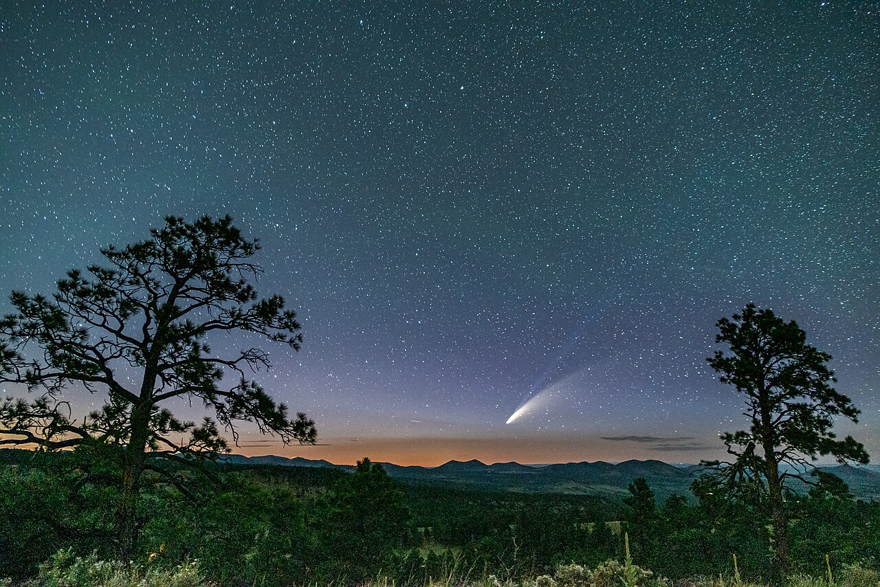 Comet NEOWISE above the San Francisco Peaks near Flagstaff