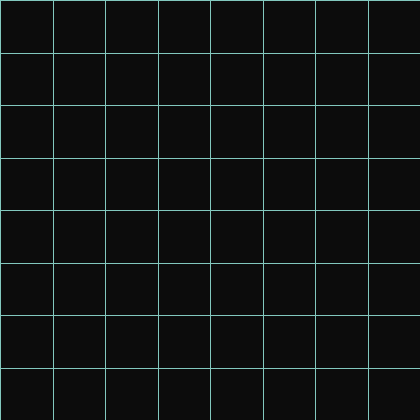 A perfectly square eight-by-eight grid, as a pinhole camera would record it.