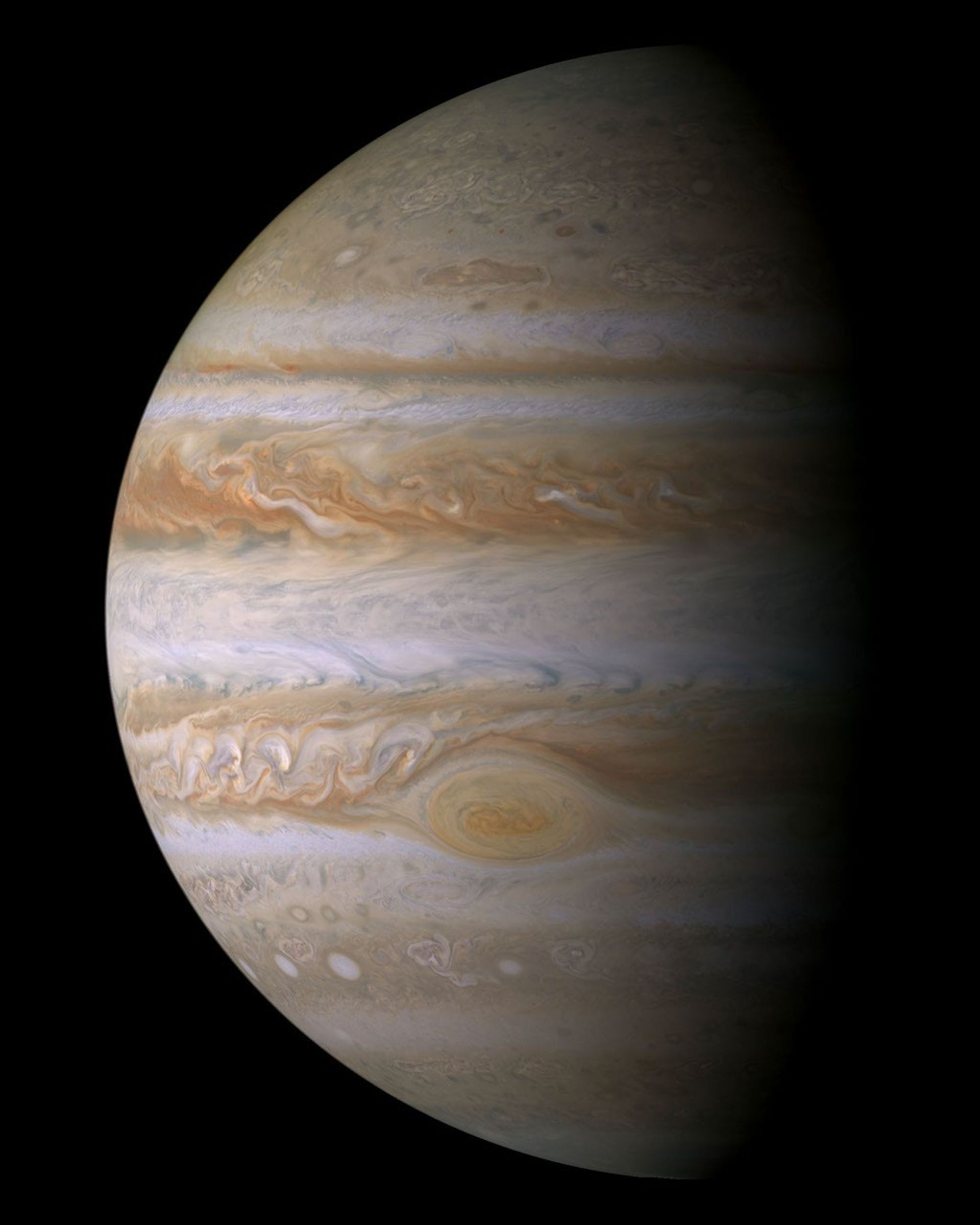 Jupiter’s cloud bands and Great Red Spot in a Cassini observation