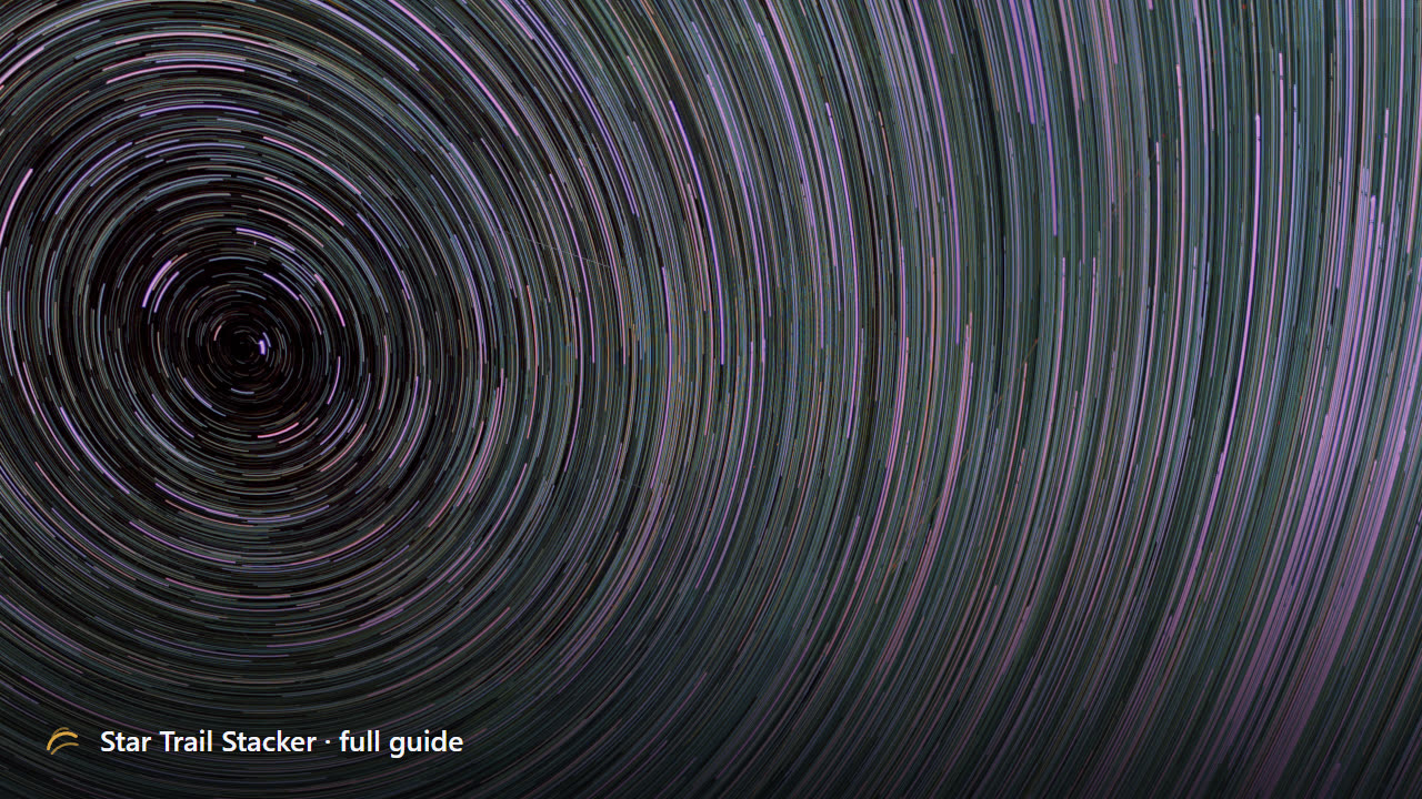 The finished 380-frame star trail from the video guide